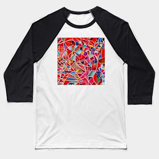 Stained Glass Floral Abstract Baseball T-Shirt